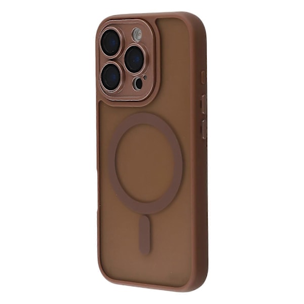 iPhone 16 Pro -kuori, yhteensopiva MagSafe-tekniikan kanssa, TPU+akryylinen mattapintainen puhelinkuori lasisella linssisuojakalvolla Multicolor Desert Gold