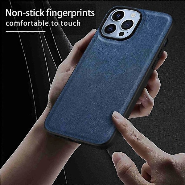 Mobilskal för iPhone 15 Pro Max Fodral PU Läderbelagd TPU+PC Smartphone Skal Multicolor Style C