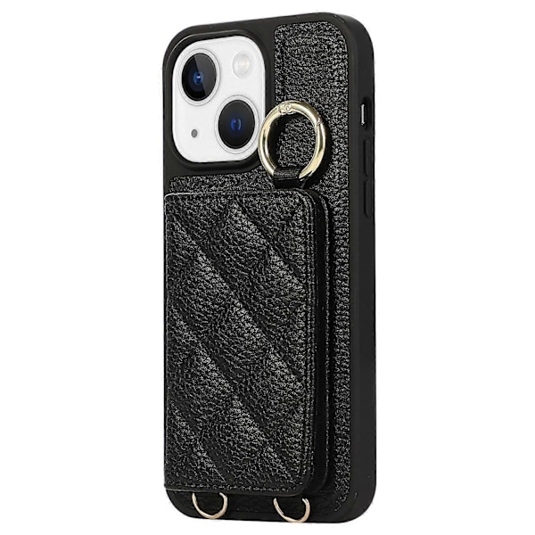 Suojakotelo iPhone 15 Plus -puhelimelle, korttipaikka, PU+TPU-puhelinkuori Multicolor Style E