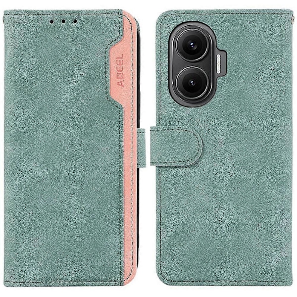 Til Xiaomi Redmi Turbo 4 Pro 5G/Poco F7 5G Etui Farvesplejsning Flip Telefon Cover RFID-blokering Multicolor Baby Blue
