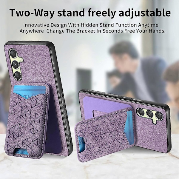 Til Samsung Galaxy A14 4G/5G Etui med Præget Mønster, Kortholder, Støttefod, Læder Bagside Cover Multicolor Style B