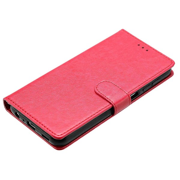 Læderetui med pung og stativ til iPhone 16e med praktisk rem Multicolor Rose