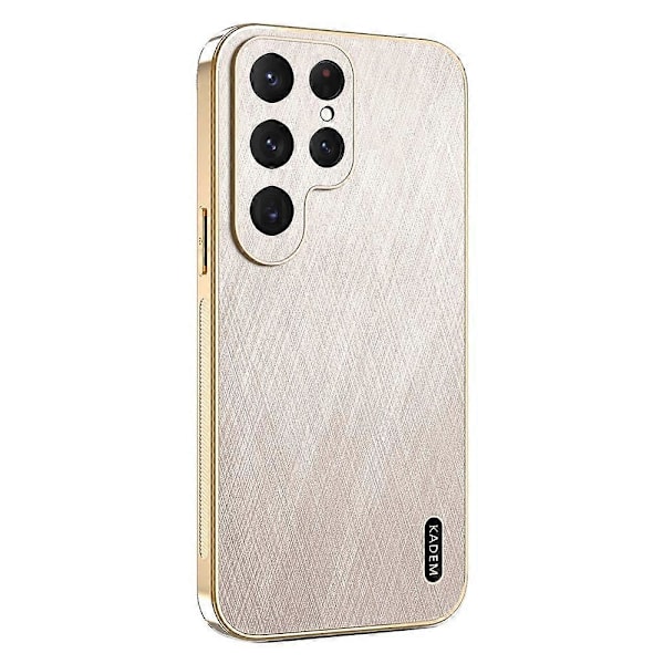 KADEM Cover til Samsung Galaxy S24 Ultra Elektroplettering Silke Tekstur PU+TPU Telefon Bagcover Multicolor Gold