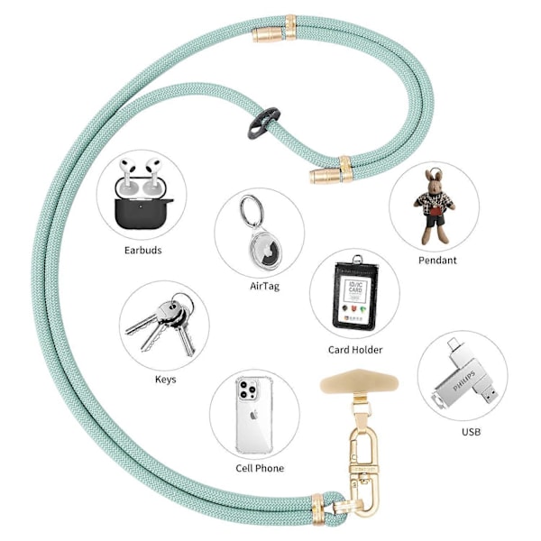 LEEU DESIGN 120cm Smartphone Skulderstropp med Metallfeste, Justerbar Mobiltelefon Lanyard Multicolor Style B