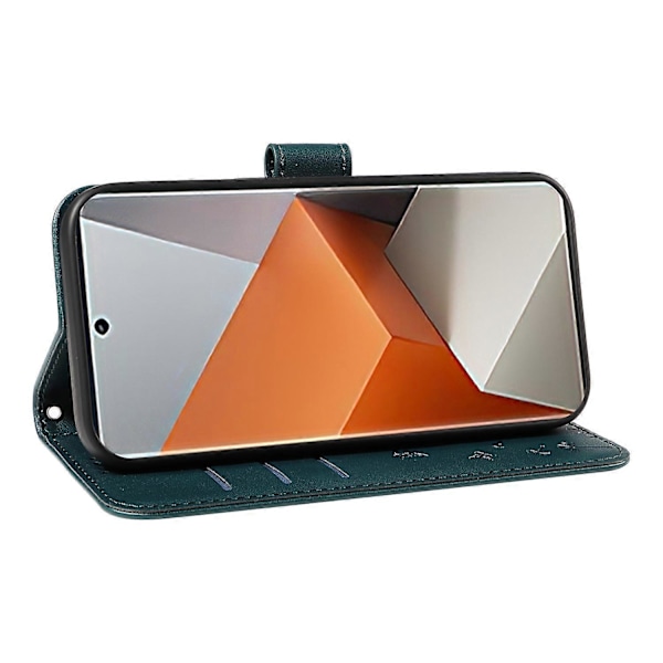 För Xiaomi Redmi Note 13 Pro+ 5G Läderfodral Plånbok Mobilskal Maskrosavtryck - Grön Multicolor Blue