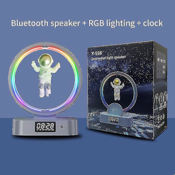 Klocka Bluetooth Högtalare Klocka Bord Gio Bord Klocka Sovrum Dekoration Bord Klocka Sovrum Gio Glödande väckarklocka B Silver