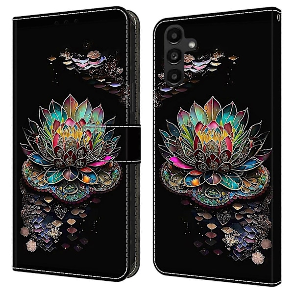 Fodral för Samsung Galaxy A14 4G/5G Mönstertryckt Skyddande Fodral TPU+PU Läder Flip Telefonfodral Multicolor Style M