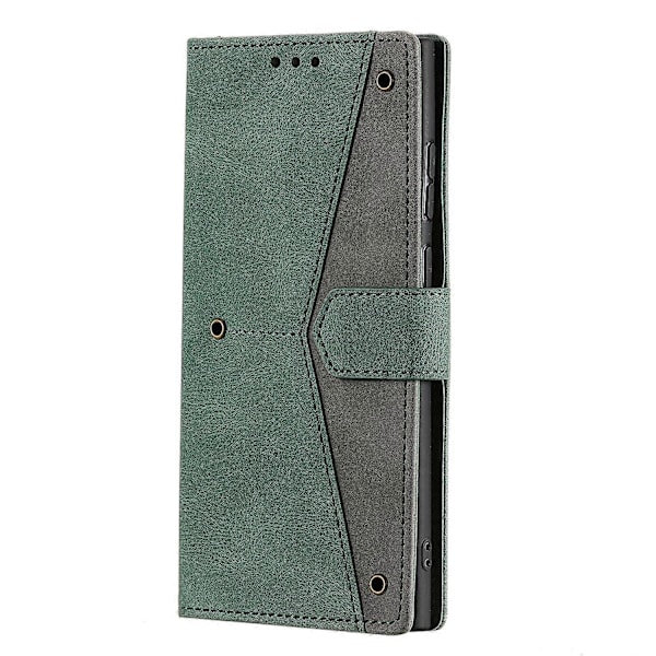 För Samsung Galaxy S22 Ultra 5G Armbandsfodral Hudvänlig Splitsning PU Läder och TPU