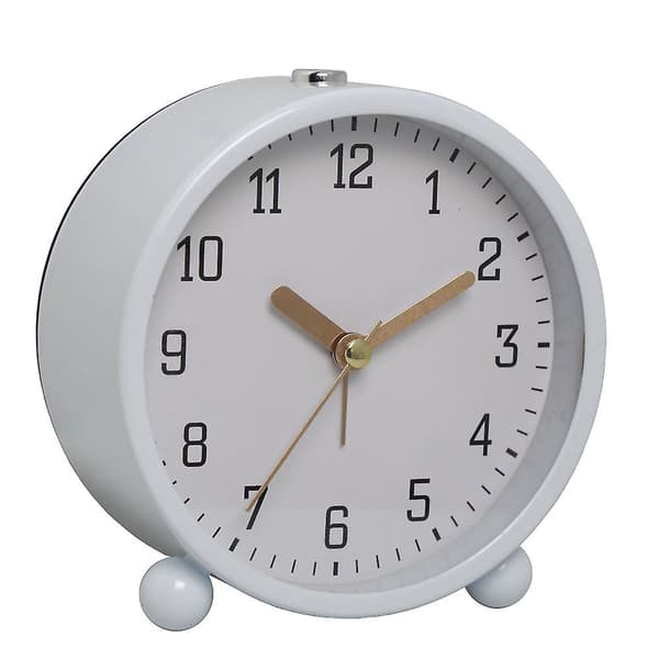 4,5 tums Snooze Metal Bedside Väckarklocka Vit