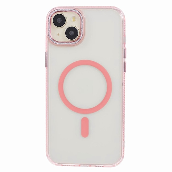 Skal för iPhone 15 Plus Kompatibelt med MagSafe, Magnetisk Ring+TPU+PC+Aluminiumlegeringsskal Multicolor Style A