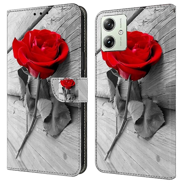 Lompakkokotelo Motorola Moto G54 5G -puhelimelle, 3D-kuvioitu nahkainen suojakansi Multicolor Style G