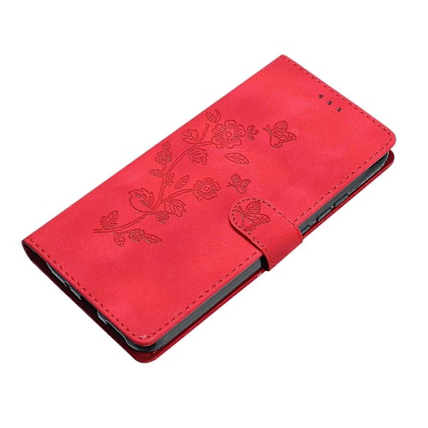 För Xiaomi 14T Pro Fodral Läder Präglat Blommigt Telefonskal Plånbok med Handledsrem Multicolor Style B
