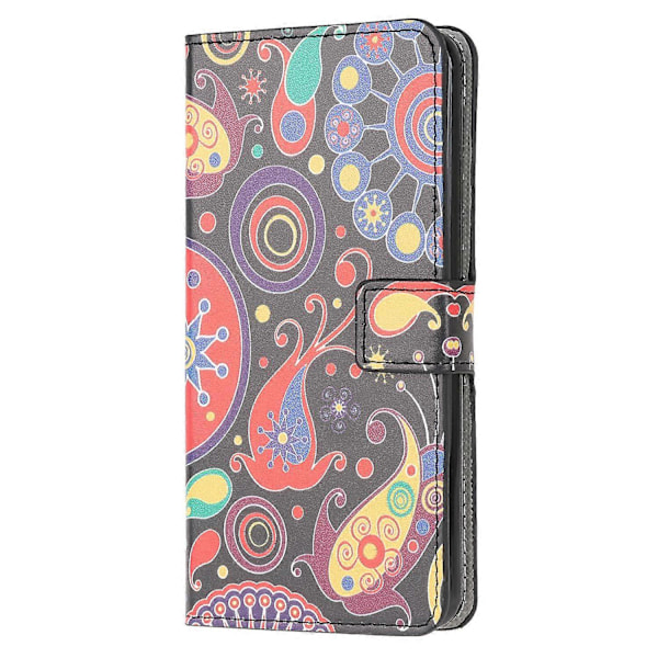 Ställ Flip Mönstertryck Design Mjukt PU Läder Magnetisk Stängning Plånboksfodral för iPhone 13 mini
