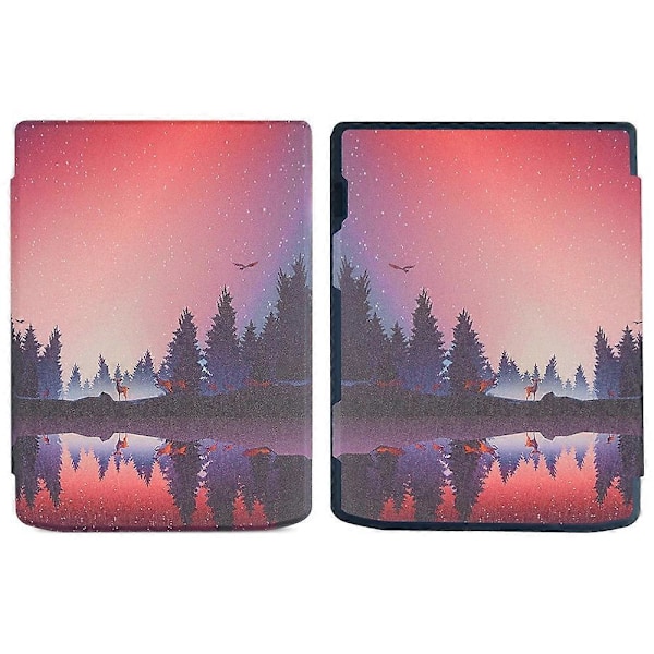 Til PocketBook InkPad Color 2/3 PB743 E-Reader Etui Mønstertryk PU Læder Flip Cover Multicolor Night