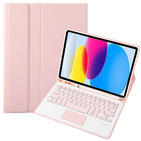 Type C A10B-A iPad 10.9 (2022) -mallille, karkkivärinen kynäpaikkamuotoilu, nahka + TPU-tablettitelinekotelo Multicolor Style C