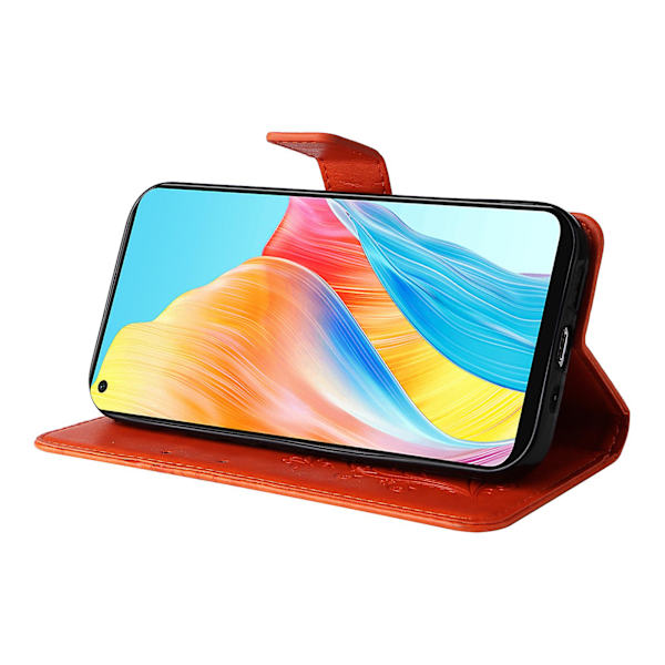 Nahkakotelo Oppo A78 4g:lle, Lompakkoteline, Painettu Perhoskuvioinen Puhelinkotelo Orange