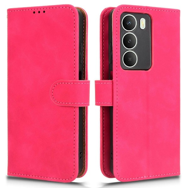Realme 14x 5G Nahkakotelo, ihon tuntu, pudotussuoja, lompakkokansi Multicolor Rose