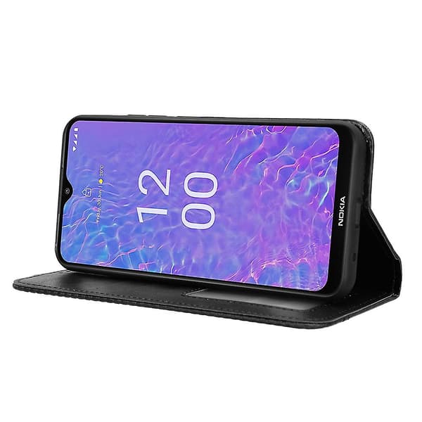 För Nokia C210 Case Plånbok Retro Pu Läder Skyddstelefon Cover Black
