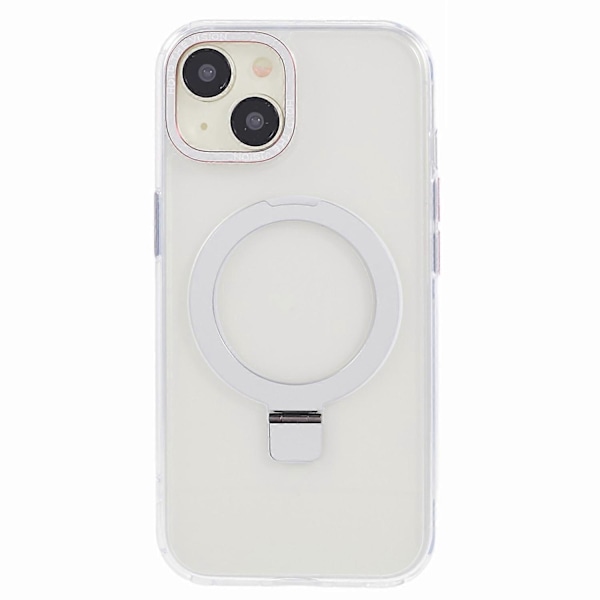 Läpinäkyvä TPU+PC suojakuori iPhone 15 Plus -puhelimelle, näkymätön jalusta ja magneettinen puhelinkuori Multicolor Style D