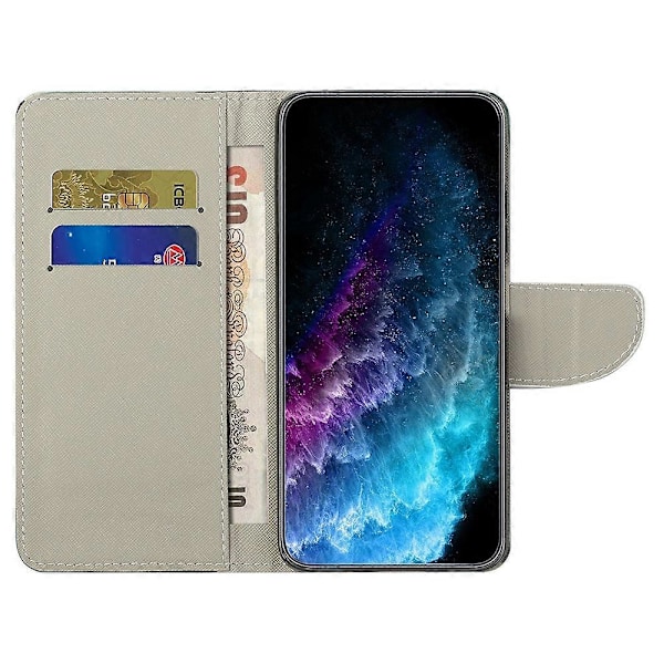 Til Motorola Moto G55 5G Etui Kryds Tekstur Læder Telefon Cover Mønster Print Multicolor Style H