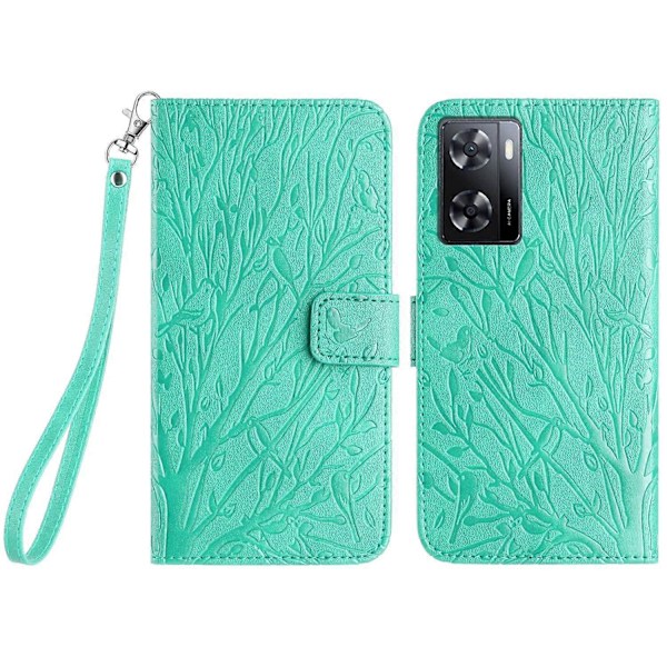 Til Oppo A57 4G Etui Ensfarvet Standpung Slankt Læder Telefoncover Multicolor Style D
