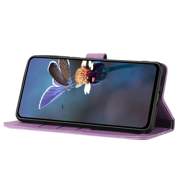 Blomsterpræget PU læder standpung cover til iPhone 11 mobiltelefon etui Multicolor Style B