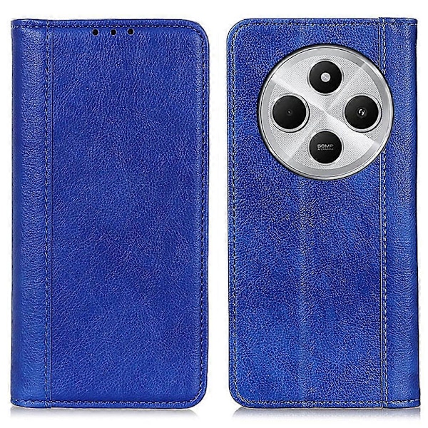 Til Xiaomi Poco C75 4G/Redmi 14R 5G/14C 4G Stand Case Split Læder Wallet Telefon Cover Multicolor Blue