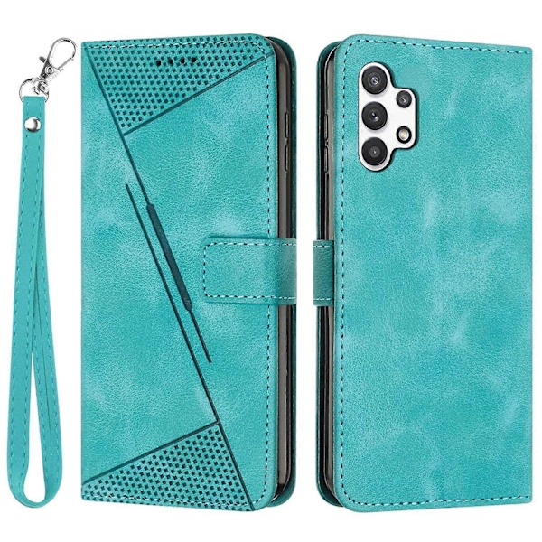 Plånboksfodral i PU-läder för Samsung Galaxy A13 4G, Ställ Triangelmönstrat Telefonskal Multicolor Style E