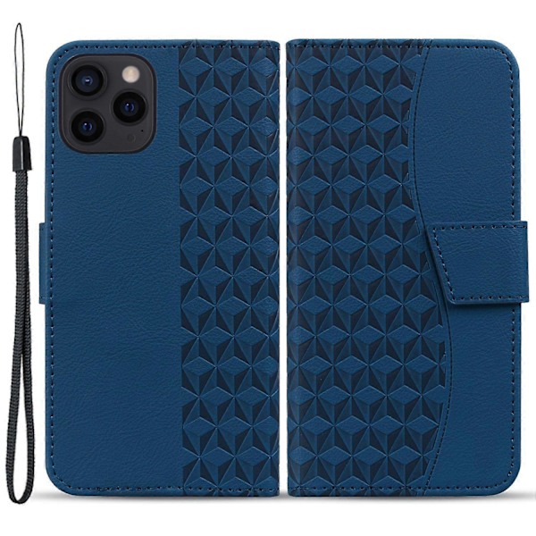 För iPhone 15 Pro Skal PU Läder Präglat Ställ Plånbok Telefonfodral Multicolor Style B