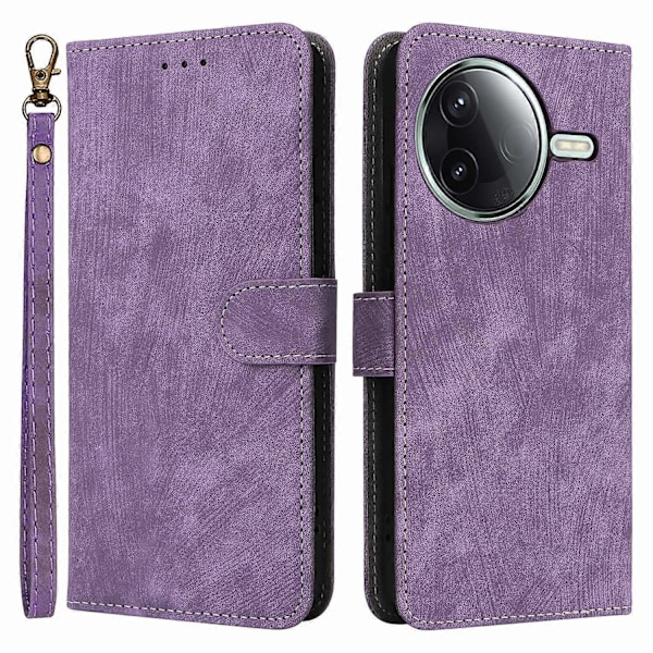 Til Xiaomi Redmi K80 5G/K80 Pro 5G Wallet Case RFID-blokering PU Læder Cover Stand View - Grøn Multicolor Purple