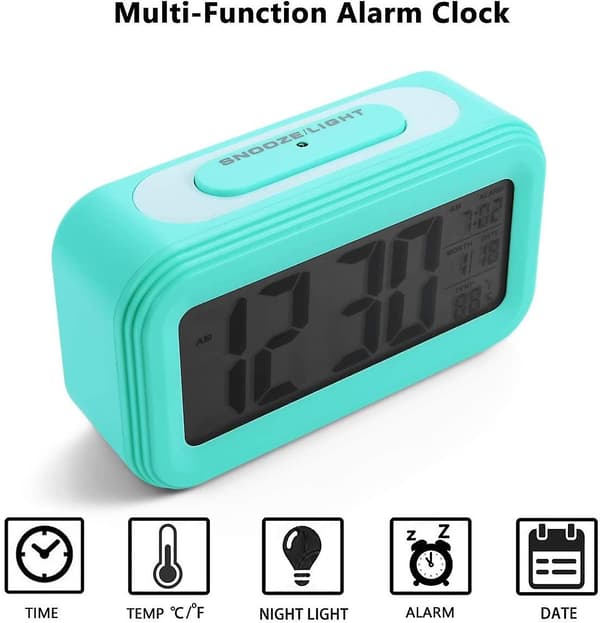 Batteri Digital Väckarklocka För Sovrum, Lcd Display Säng Väckarklocka Med Snooze