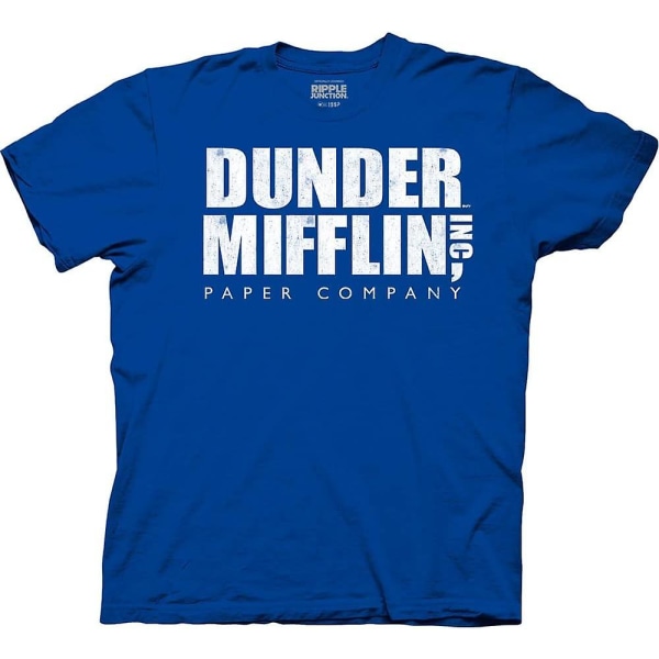 The Office Kortärmad T-shirt för män Dunder Mifflin Paper Company Tv Sitcom Crew Neck-vuxen, 3xl Royal L