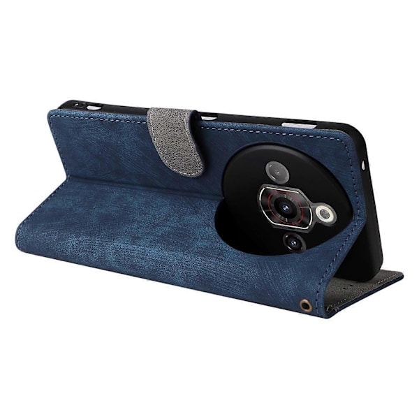 Til ZTE nubia Focus Pro Wallet Case RFID-blokering PU Læder Cover Stand View - Grøn Multicolor Blue