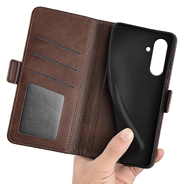 Til Samsung Galaxy A36 5G Stand Case Kalvetekstur Læder Wallet Telefon Cover Multicolor Style E