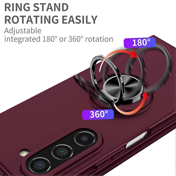 För Samsung Galaxy Z Fold5 5G Ring Kickstand Mobilskal Stöd Bilhållare Hårt PC Skyddande Skal Multicolor Style D