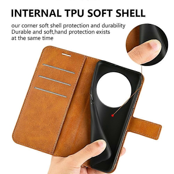 Til Xiaomi Poco C75 4G/Redmi 14R 5G/14C 4G Stand Case Anti-Scratch Kalvetekstur Læder Telefon Cover Multicolor Style A