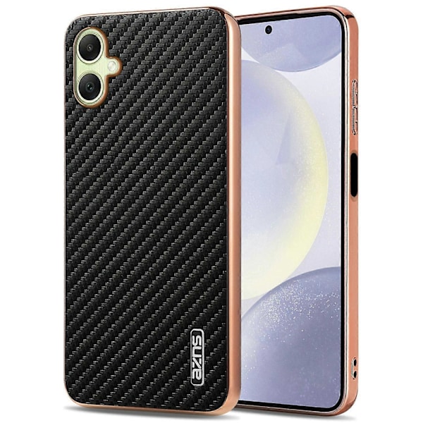 AZNS Etui til Samsung Galaxy A06 Elektroplettering Kulfibertekstur PU+TPU Telefoncover Multicolor Style A