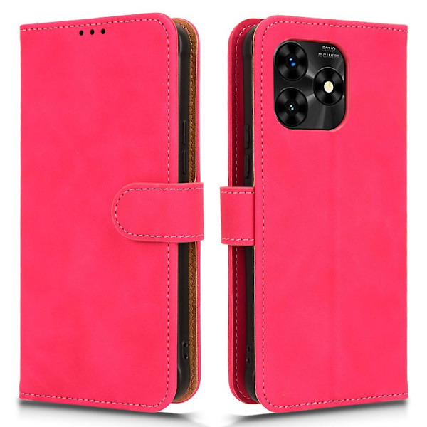 För Umidigi G5 Mecha Case Pu Läder anti-scratch Telefonskydd med plånbok och stativ Rose