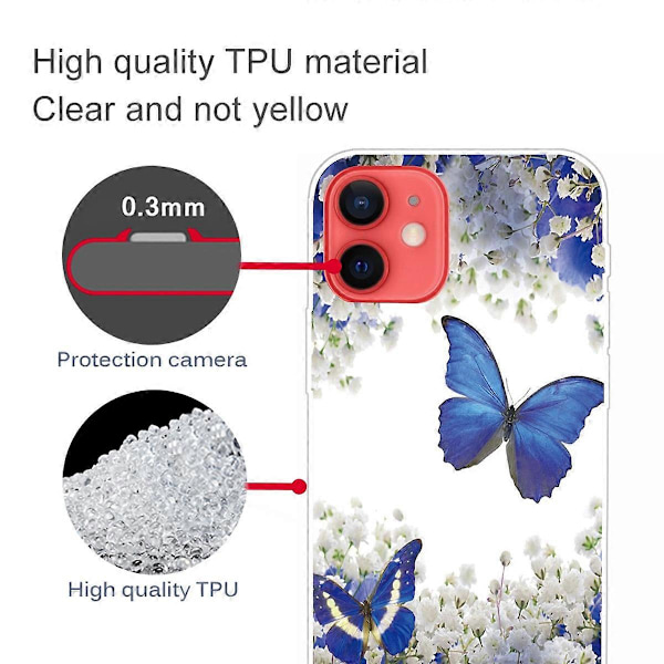 Mjukt Flexibelt TPU Stötsäkert Skal Sött Mönstertryck Telefonskal för iPhone 13 6.1 tum Multicolor Style L