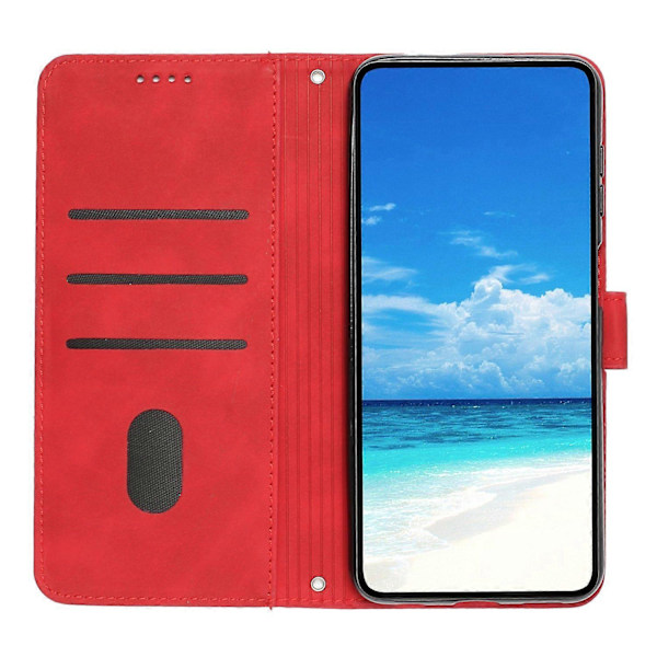 Til Oppo A60 4G Etui Hjertepræget PU Læder Wallet Telefon Cover med Rem Multicolor Style C
