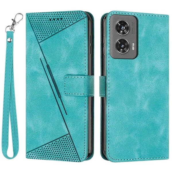 Til Motorola Edge 50 Fusion 5G Telefon Cover Trekant Præget Støtte Læder Flip Cover Multicolor Style C