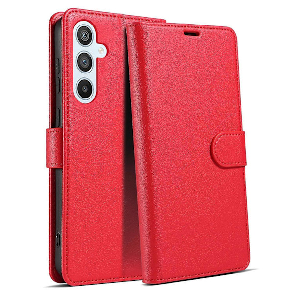 För Samsung Galaxy A26 5G Fodral Magnetiskt RFID-skydd Läder Plånboksfodral - Svart Multicolor Red