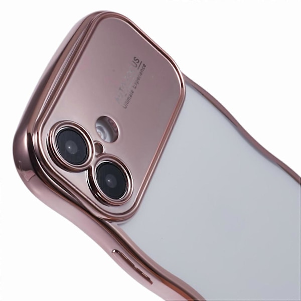 iPhone 16 -kotelo, galvanoidulla kiharakehyksellä, TPU, kirkas puhelinkuori Multicolor Style C