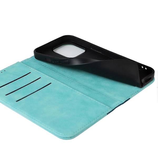 Bi-farvet PU læder telefoncover med stativ og pung til iPhone 15 Pro Multicolor Style F