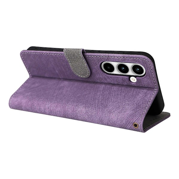Læder Wallet Case med RFID-blokering til Samsung Galaxy A35 5G - Grøn Multicolor Purple