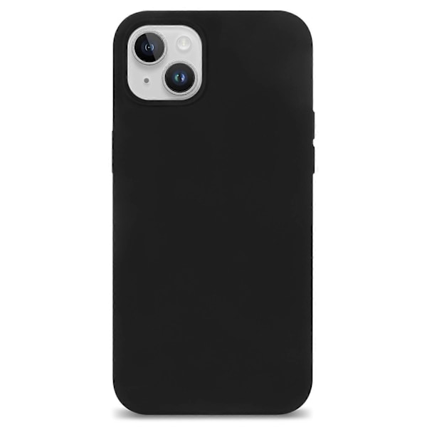 För iPhone 14 Plus Silkeslen Mjuk Touch Flytande Silikon Skal Fiberfoder Fallskydd Mobilskal Multicolor Style A