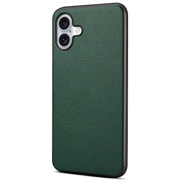 Läderöverdraget PC+TPU Anti-Scratch Telefonskal för iPhone 16 Plus Multicolor Style B