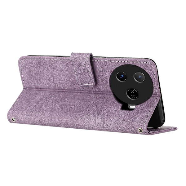 För TECNO Camon 30 Pro 5G Telefonskal Linjer Präglat Anti-Rep PU Läder Ställfodral Multicolor Style F