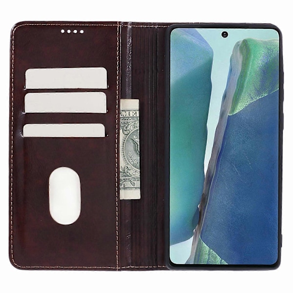 SUTENI Fodral för Samsung Galaxy Note20/Note20 5G PU Läder Skydd Ställ Plånbok Mobilskal Multicolor Style A