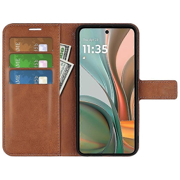 Til Motorola Moto G75 5G Stand Case Anti-Scratch Kalvetekstur Læder Telefon Cover Multicolor Style F